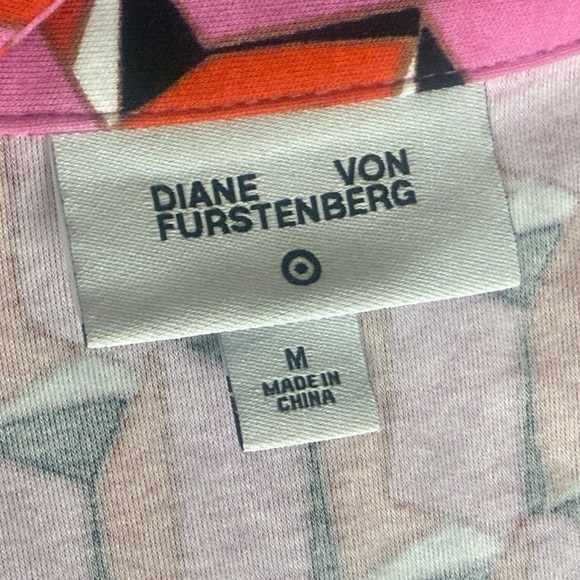 Diane Von Furstenberg Target Collared Sleeveless Pink Geo Jumpsuit Size Med. - Picture 7 of 9